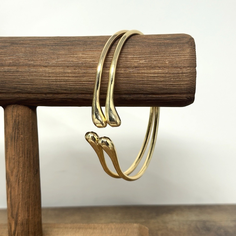 Gold Tone Upper Arm Cuff Bracelets Lot of 2 Bohemian Armlet Jewelry